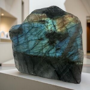 Raw & Rare labradorite stone Greens blues yellows Metaphysical healing Chakra